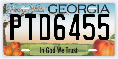 GA license plate PTD6455