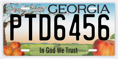 GA license plate PTD6456