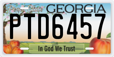 GA license plate PTD6457