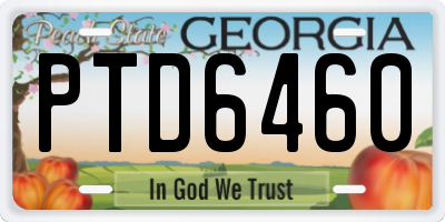 GA license plate PTD6460