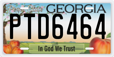 GA license plate PTD6464