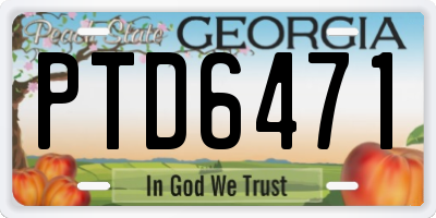 GA license plate PTD6471