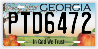 GA license plate PTD6472