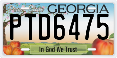 GA license plate PTD6475