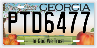 GA license plate PTD6477