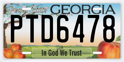 GA license plate PTD6478