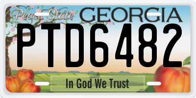 GA license plate PTD6482