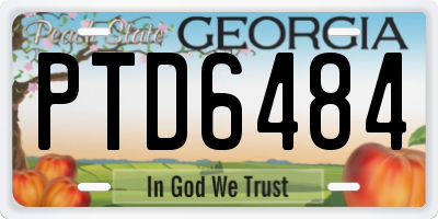 GA license plate PTD6484