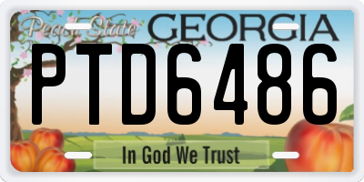GA license plate PTD6486