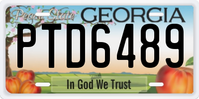 GA license plate PTD6489