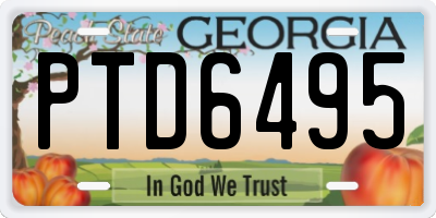 GA license plate PTD6495