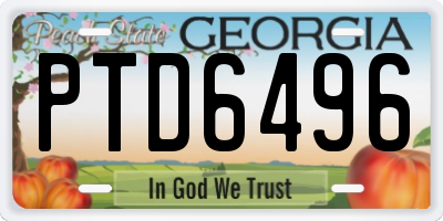 GA license plate PTD6496