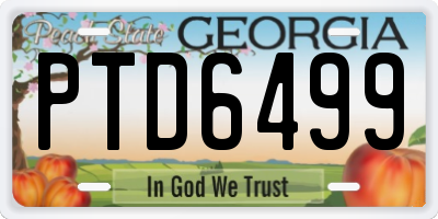 GA license plate PTD6499
