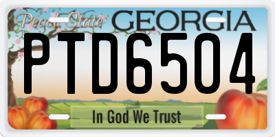 GA license plate PTD6504