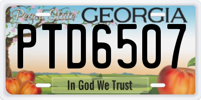 GA license plate PTD6507