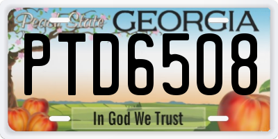 GA license plate PTD6508