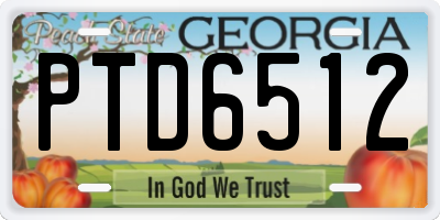GA license plate PTD6512