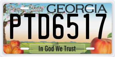 GA license plate PTD6517