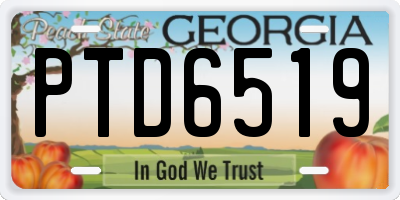 GA license plate PTD6519