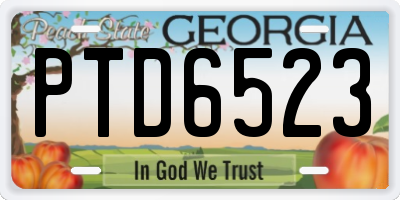 GA license plate PTD6523
