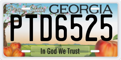 GA license plate PTD6525