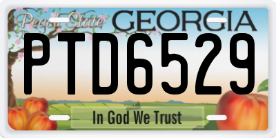 GA license plate PTD6529