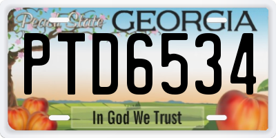 GA license plate PTD6534