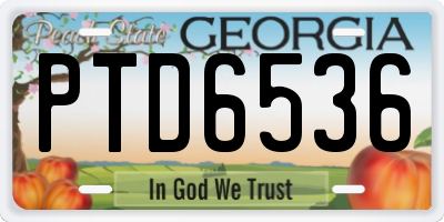 GA license plate PTD6536