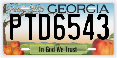 GA license plate PTD6543