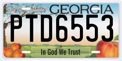 GA license plate PTD6553
