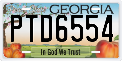 GA license plate PTD6554