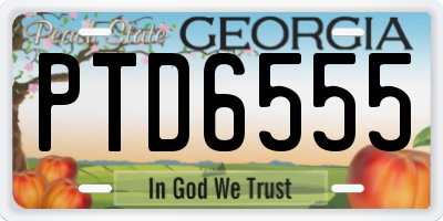 GA license plate PTD6555