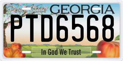 GA license plate PTD6568
