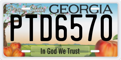 GA license plate PTD6570