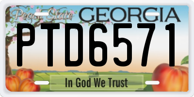 GA license plate PTD6571