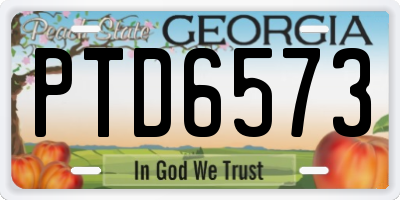 GA license plate PTD6573