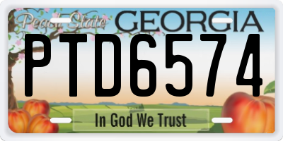 GA license plate PTD6574