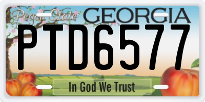 GA license plate PTD6577