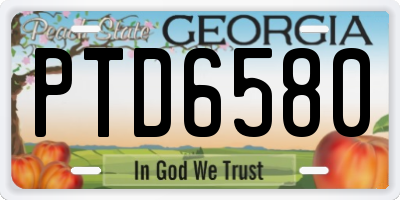 GA license plate PTD6580