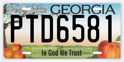 GA license plate PTD6581