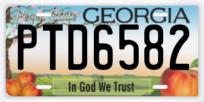GA license plate PTD6582