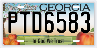 GA license plate PTD6583