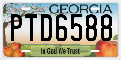GA license plate PTD6588
