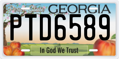 GA license plate PTD6589