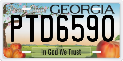 GA license plate PTD6590