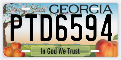 GA license plate PTD6594