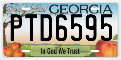 GA license plate PTD6595