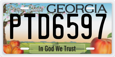 GA license plate PTD6597