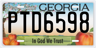 GA license plate PTD6598