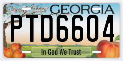 GA license plate PTD6604